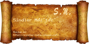 Sindler Máté névjegykártya
